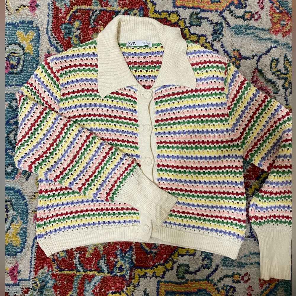 ZARA Colorful Knit Striped Sweater
